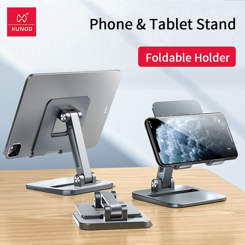 Xundd Phone Tablet Stand Holder For iPad Pro Phone 12 13 Pro Max For Xiaomi Mi Pad 5 Pro Adjustable Foldable Metal Holder