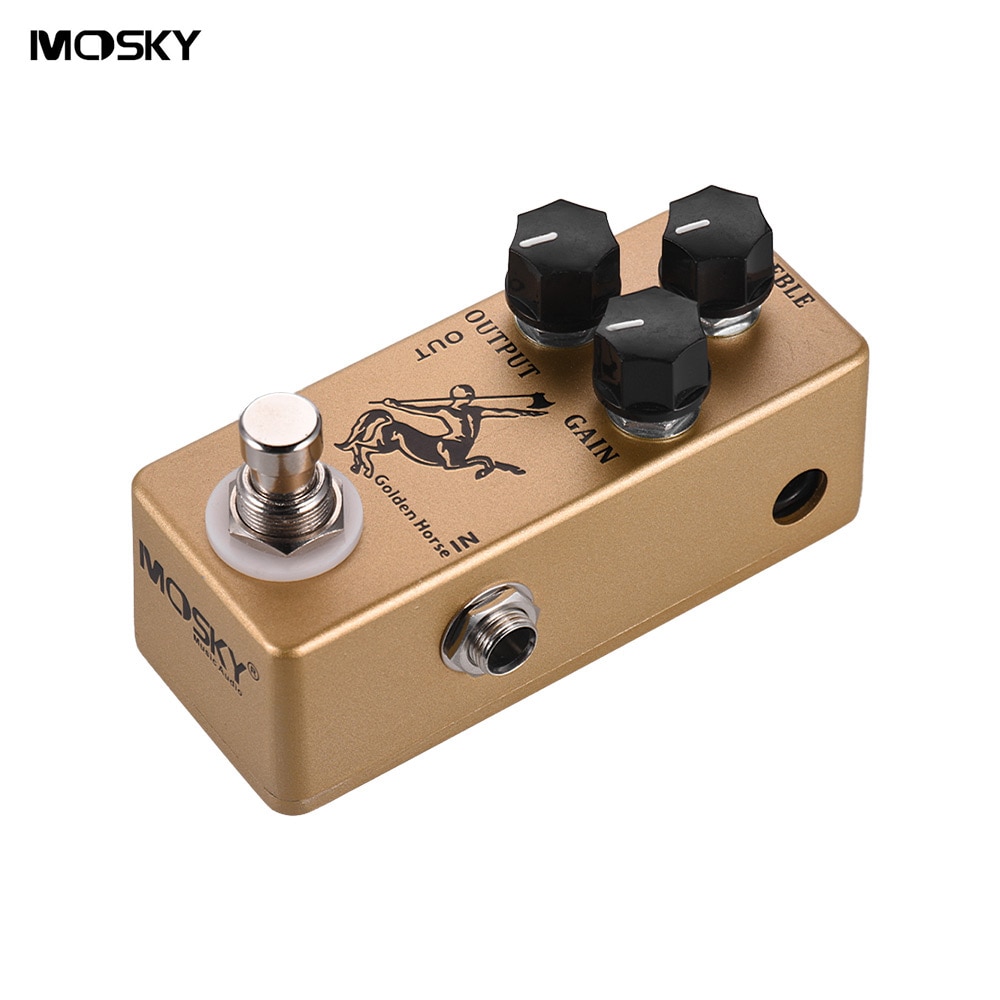 Mosky cheval d'or Klon centaure guitare Overdrive effet pédale coque pleine métal véritable dérivation