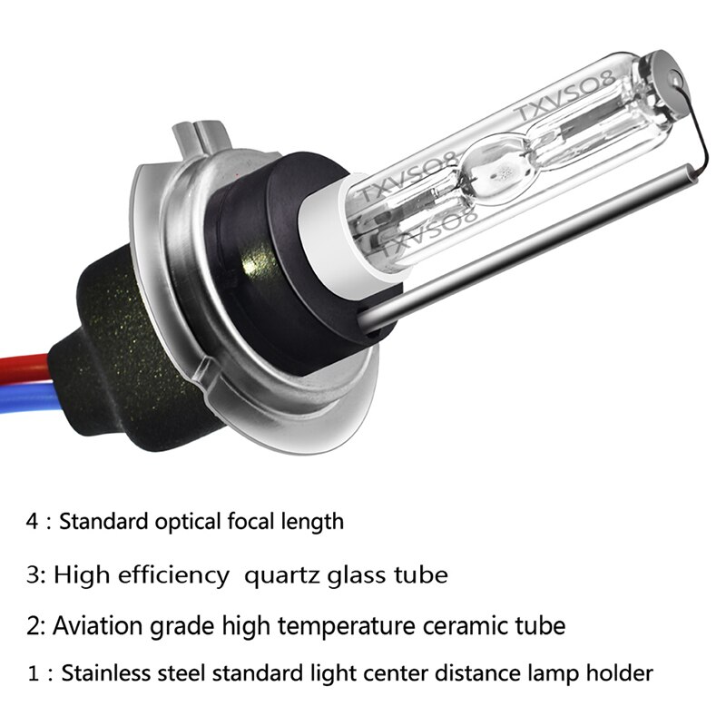 2 Pcs Xenon H7 HID Kit 55W Car Headlight Bulbs 12V 4300K 5000K 6000K 8000K 12000K