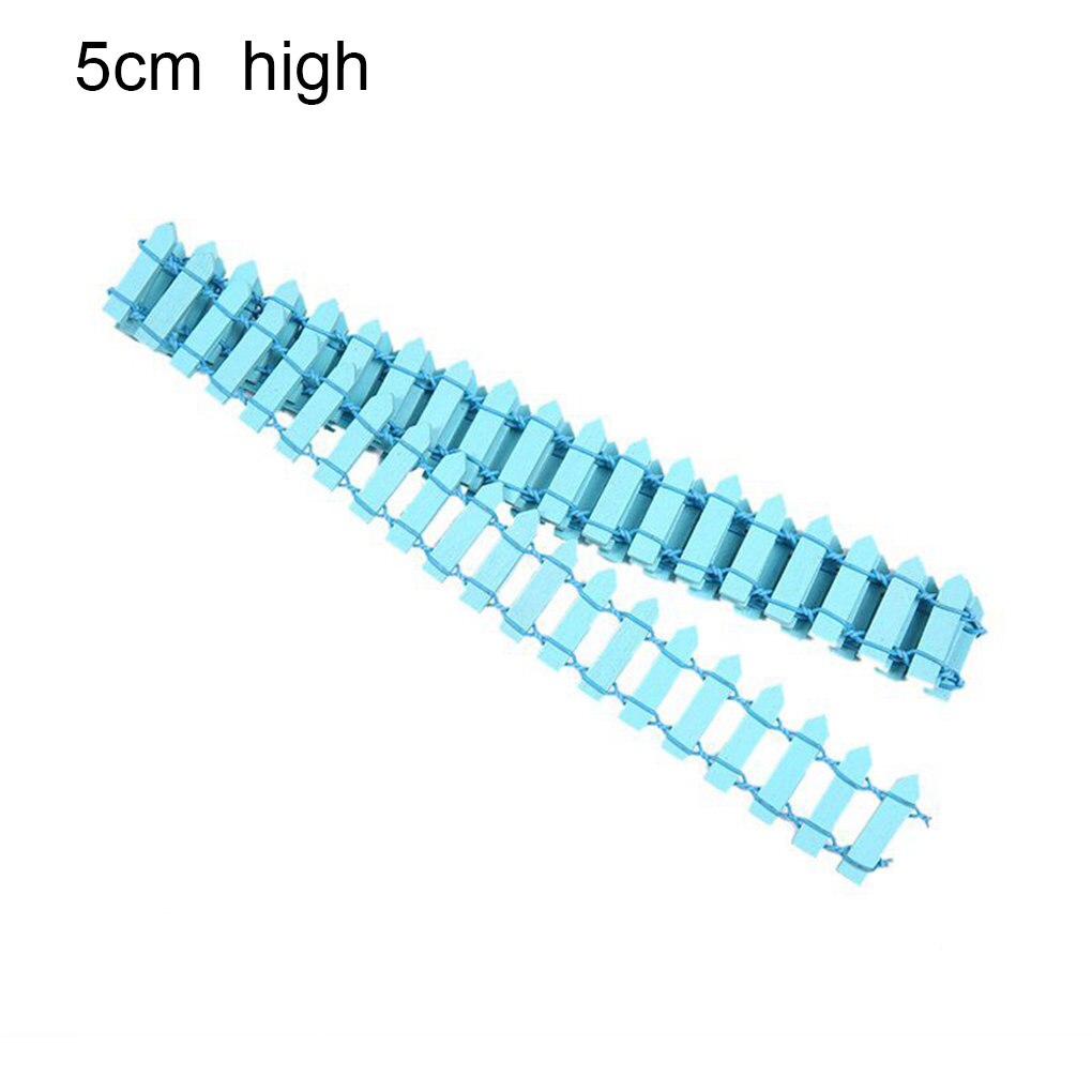 100x5cm/100x3cm DIY Mini Small Fence Barrier Wooden Craft Miniature Fairy Garden Terrarium Doll Branch Palings Showcase Decor: 5cm light blue