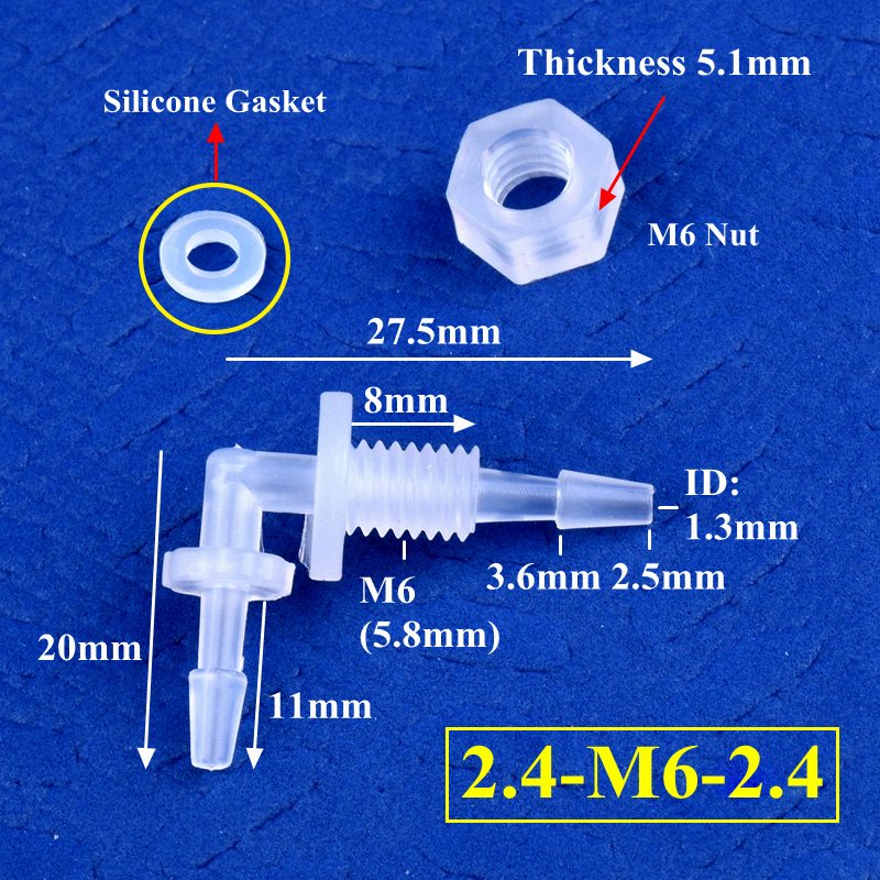 Connecteur coudé perforé pagode + joint en Silicone, adaptateur de réservoir d'aquarium, Joint de tuyau d'eau de jardin M6 ~ G1/2 à 2.4-11.1mm, 5 à 200 pièces: Marron / 1/2 ''