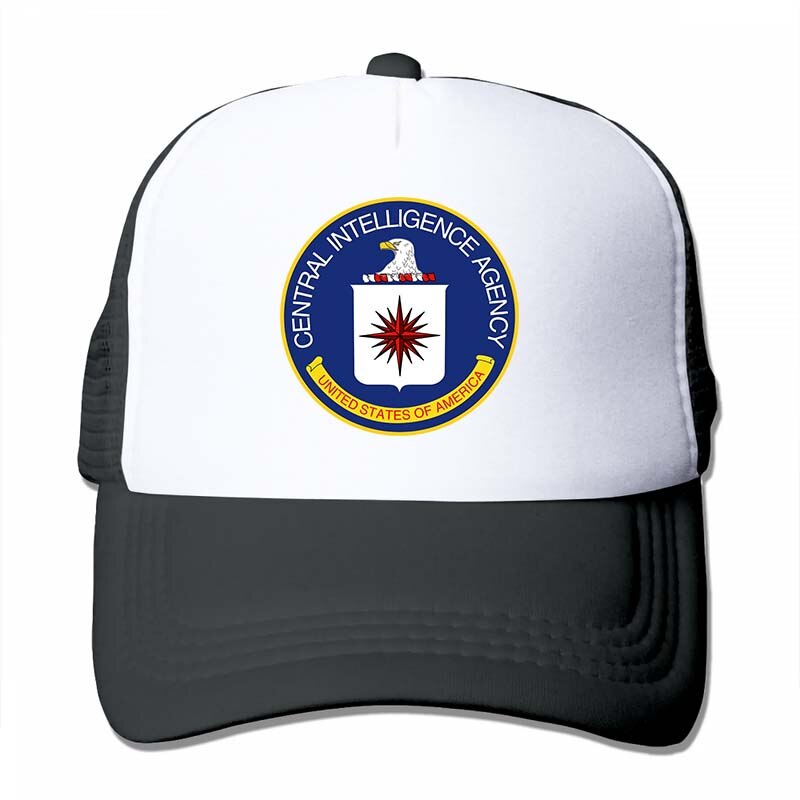 CIA Central Intelligence Agency USA Baseball cap men women Trucker Hats adjustable cap: 4-Black