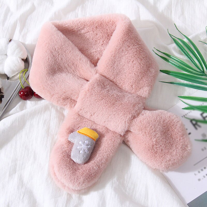 Carftoon Children Scarf Autumn Winter Keep Warm Plush Kids Neckerchief Child Kids Fur Scarf