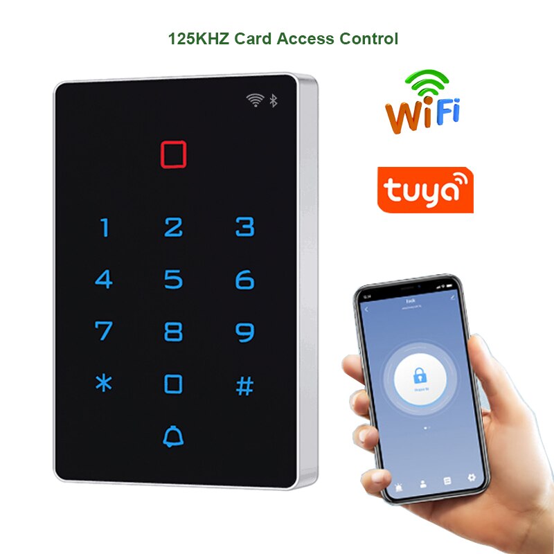 WIFI Tuya Add Delete User Waterproof Smart RFID Card Access Control System Standalone Keypad Door Entry Access Controller: T12-ID-Tuya