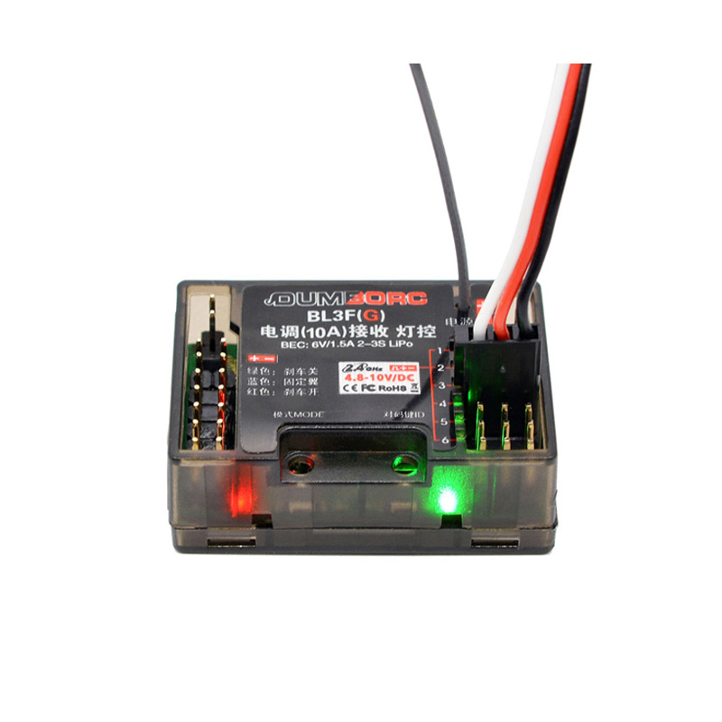 Dumborc BL3F BL3F(G) 2,4G 3 en 1 6CH receptor con Gryo controlador de luz ESC w/6V 1.5A BEC para 1/12 1/14 1/16 RC piezas de coche