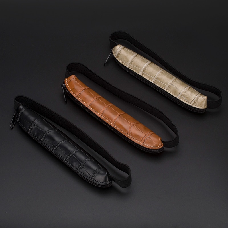 Rits Pen Case Bag voor Luxe Fontein/Balpen/Vulpen met Elastische Pen Beschermende Pouch