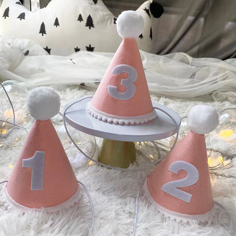Chapeau couronne d'anniversaire pour enfants, coiffe princesse Prince, décoration de fête prénatale, fournitures pour fête d'anniversaire, 1/2/3 ans