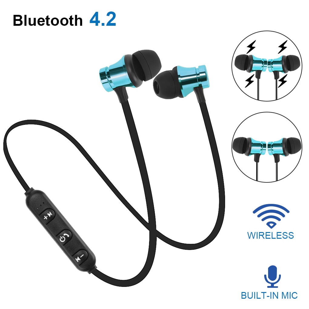 Magnetische Draadloze Bluetooth 4.2 Oortelefoon Stereo Sport Waterdichte Oordopjes Draadloze In-Ear Headset Met Microfoon Voor Iphone Voor Xiaomi
