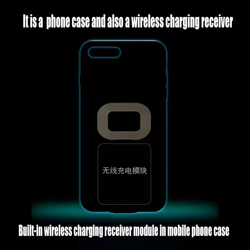 Qi Wireless Charging Receiver Case for iPhone 6 /6S/6S Plus/6 Plus /7/7Plus, Wireless Charger Receiver TPU Phone Cover Black