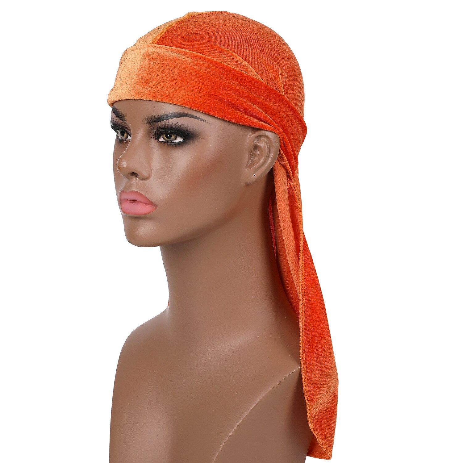 Durag – Bandana respirant en velours pour hommes et femmes, couvre-chef à longue queue, solide, bandeau de basket-ball de rue, Hip hop,