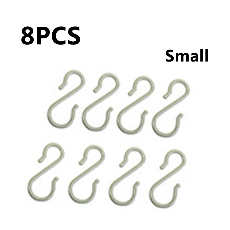Opbevaring kroge kroge 3 farve opbevaringsartikler s formet plast multifunktion 1 sæt bøjle bøjler kroge til hjemmet forsyninger: Lysegrøn lille