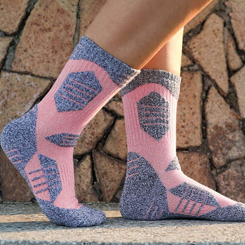Ladies Outdoor Hiking Running Hiking Socks Mid-tube Sports Socks-pink Green Purple Orange Sky Blue Pink M(35-38)/L(39-42)