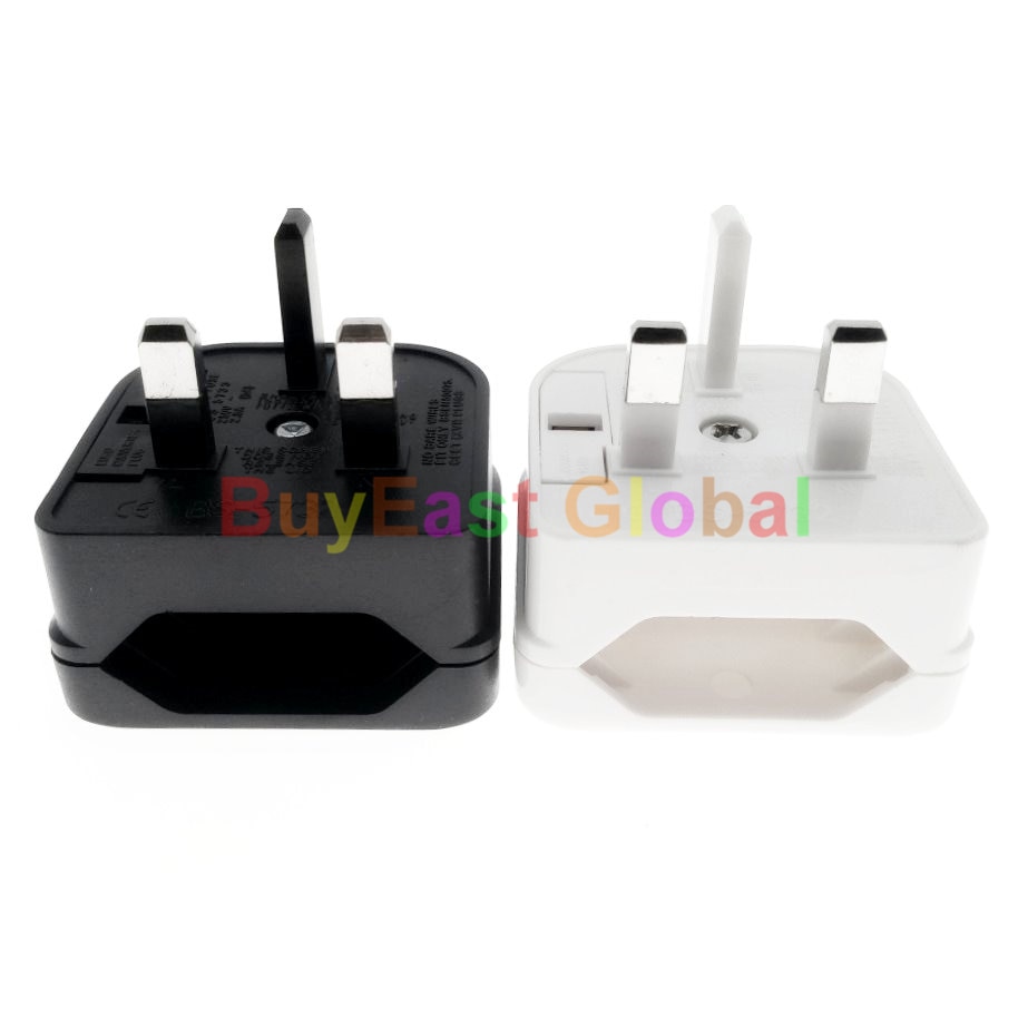 UK to EU Power Plug Adapter AC 100~250V 2.5A Black / White