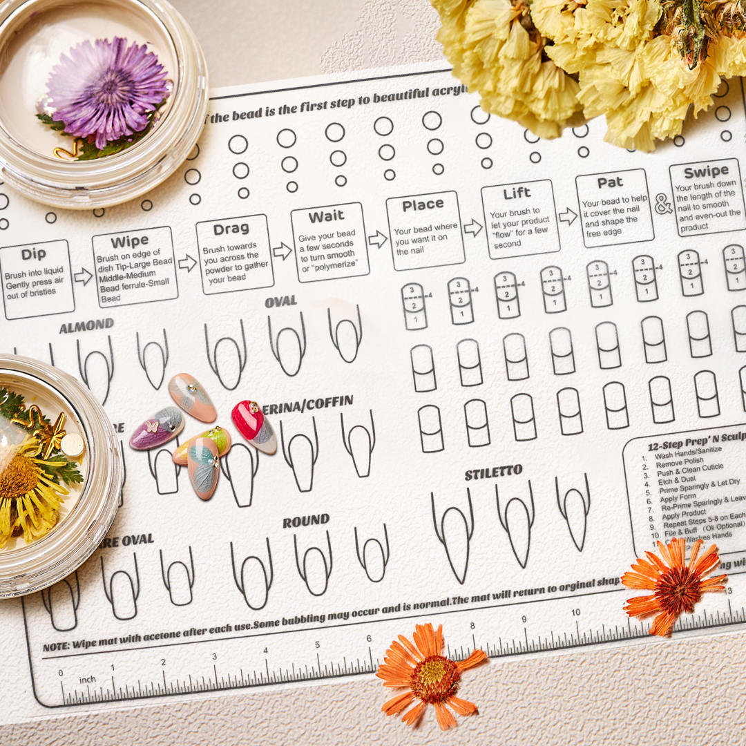 Silicone Nail 3D Nail Art Display Training Practice Sheets Art Lines Practice UV Acrylic Nails Template Learning Sticker