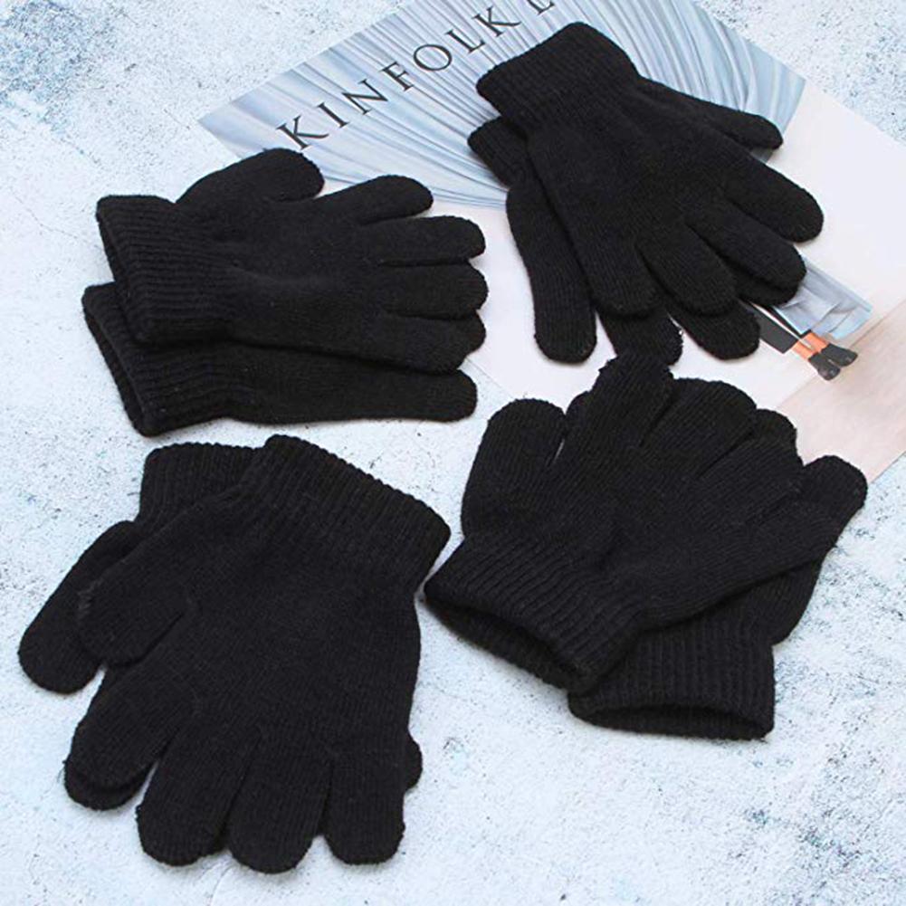 12 Pairs Van Kinderen Warme Magische Handschoenen Tiener Winter Buiten Spelen Skiingstretch Gebreide Handschoenen Jongen Meisje Gebreide Handschoenen