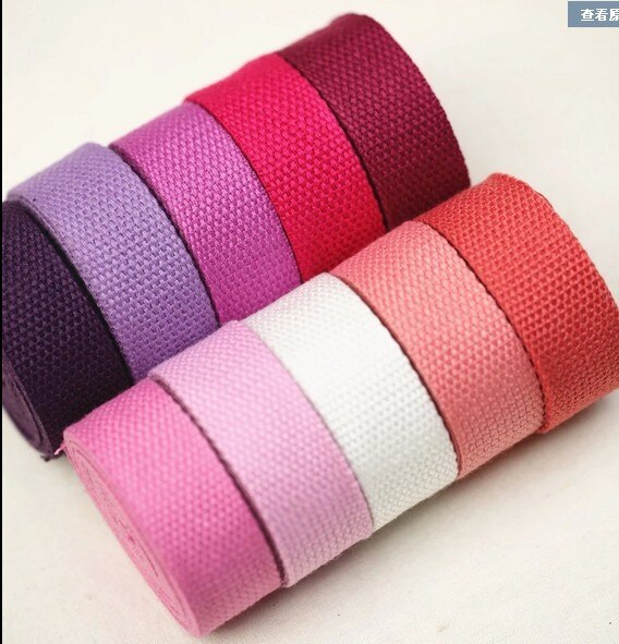 40 colors 32mm x1.3mm Medium Heavy weight Polyester Cotton webbing 1.25'' cotton tape bag belt DIY 5m