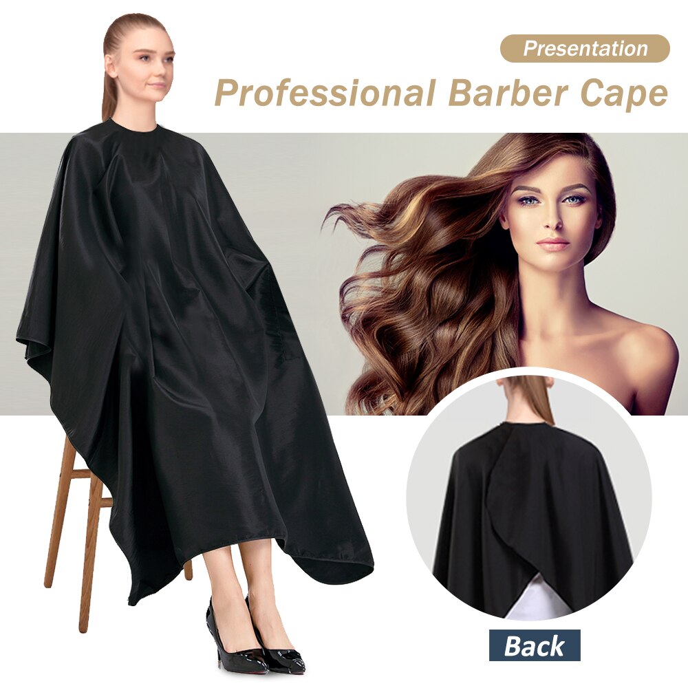 Kapper Cape Kappers Cape Voor Haar Knippen Kapper Cape Haar Knippen Cape Haircut Cape Kappers Jas Schort Lagen: BLACK PLUS