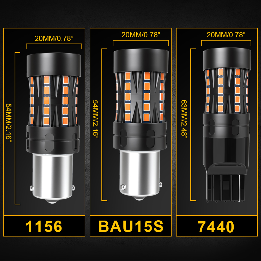 2x LED T20 7440 WY21W W21W LED Canbus No Error Hyper Flash Blinkerlampe BAU15S BA15S 1156 PY21W P21W LED Autolichter Orange