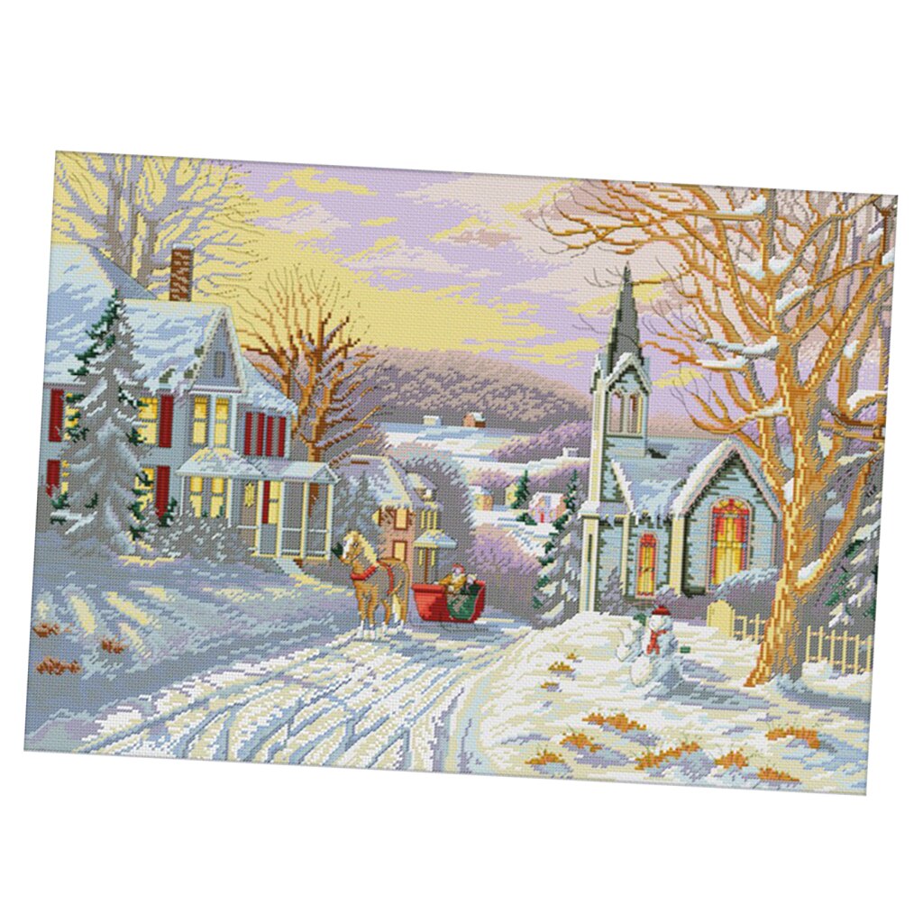 28x21&#39;&#39; Stamped Cross Stitch Kits Embroidery Material Package 11CT - Winter