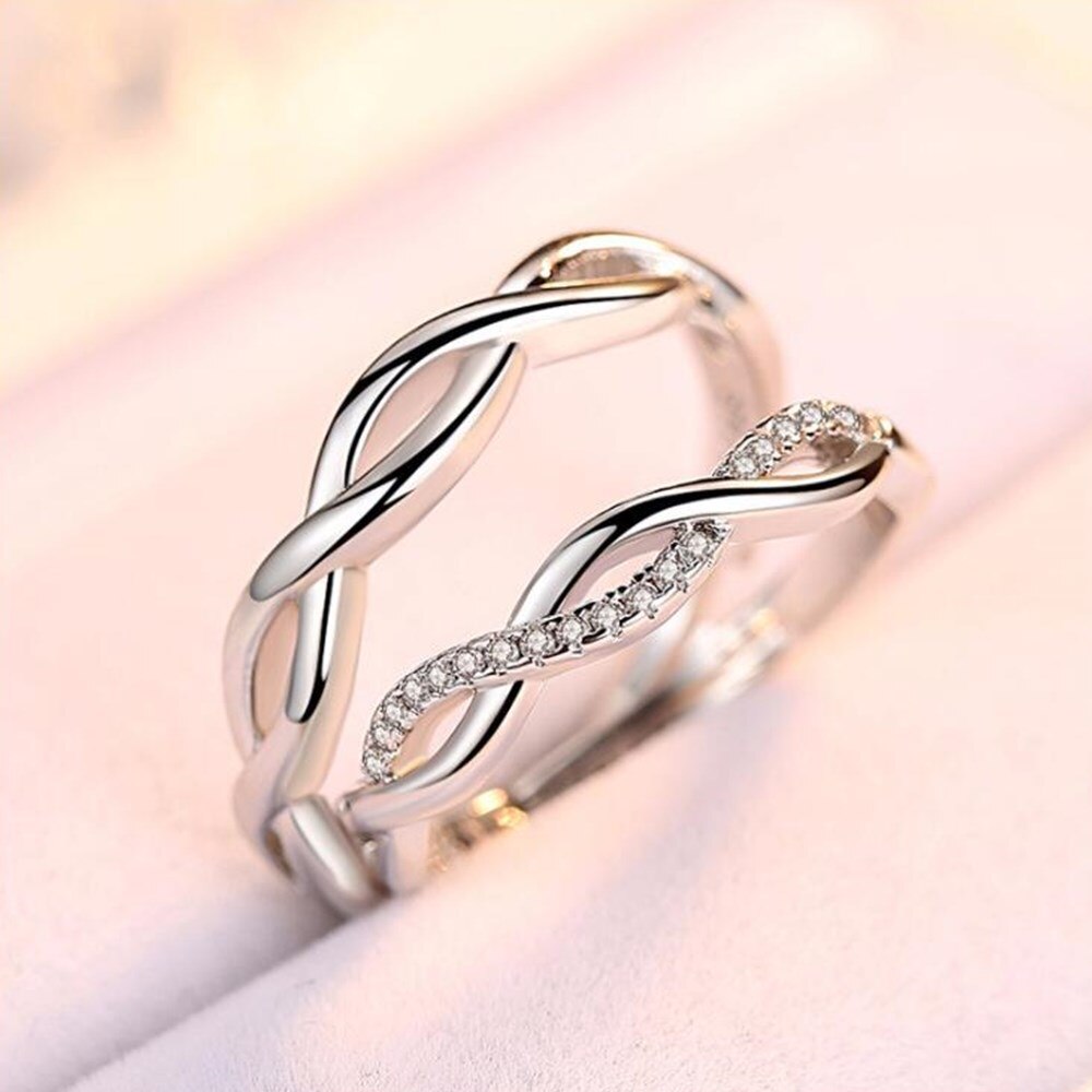 925 Sterling Silver Jewelry Woman Opening Ring Anniversary Wedding Anniversary Wedding Engagement Couple Ring