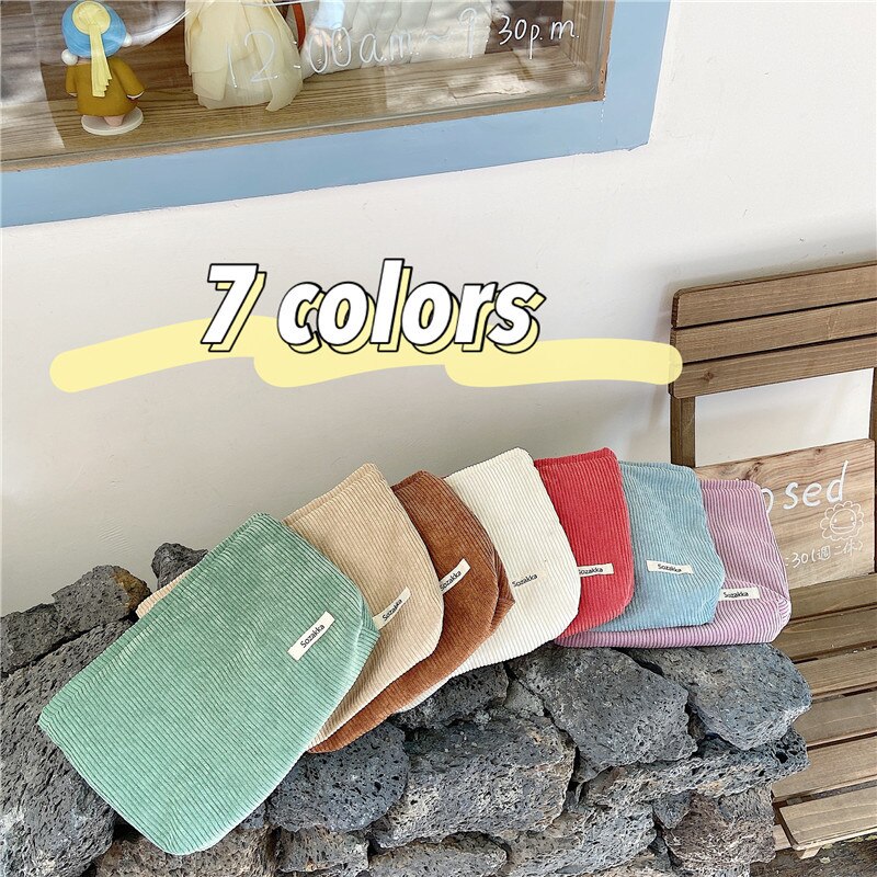 7 Kleur Corduroy Cosmetische Tas Koreaanse Wassen Tassen Vrouwen Reizen Cosmetische Pouch Beauty Opslag Cases Make Up Organizer Clutch Bag