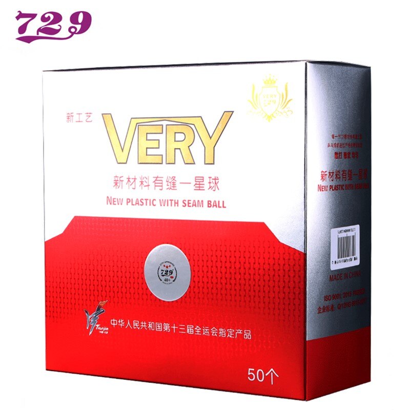 50 balls 729 Table Tennis Ball VERY 1-star 40+ seamed material plastic training poly ping pong balls tenis de mesa