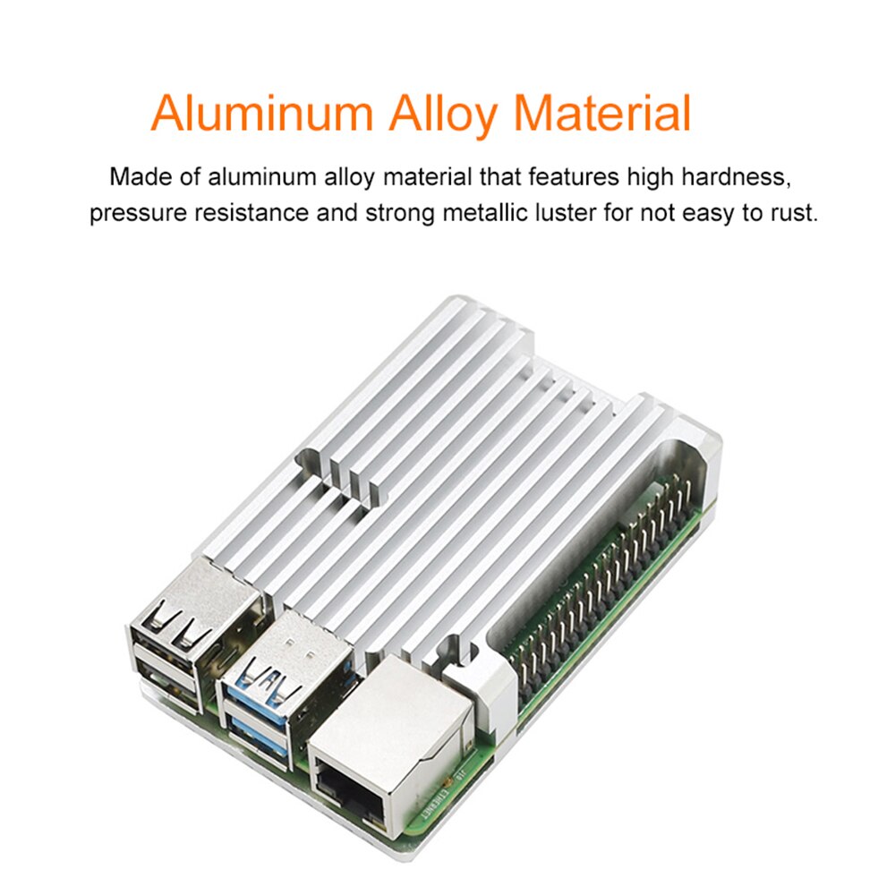 Aluminum Alloy Cases Protective Box CPU Memory Cooling for Raspberry Pi 4 Mainboard Protective Cases Heatsink Support