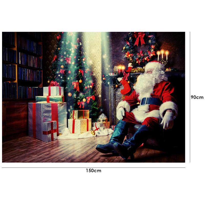 0.9X1.5m Christmas Background Cloth Pictorial Cloth Party Santa Claus Snow Photo Studio Fabric Decoration Accessories