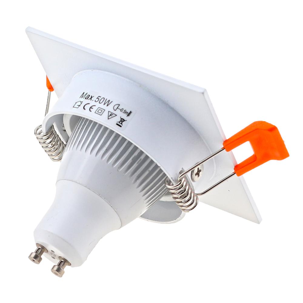 10Pcs Zwart Wit Zilver Ronde Verzonken Led Plafondlamp Verstelbare Frame MR16 GU10 Lamp Armatuur Downlight Houder Knipsel 65mm