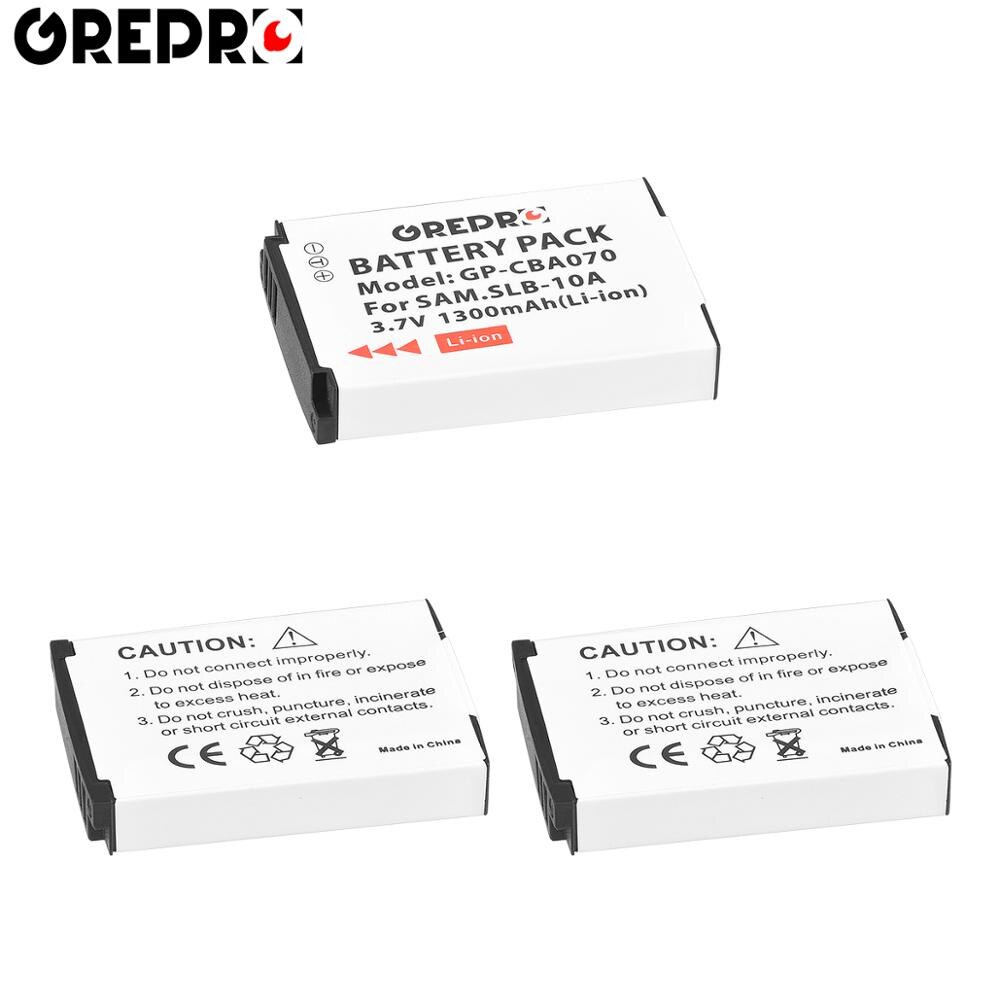 Batería SLB-10A SLB10A + cargador LCD SLB 10A para Samsung EX2F, HZ15W, SL202, SL420, SL620, SL820, WB150F, WB250F, WB350F, 3 unidades: 3x Battery