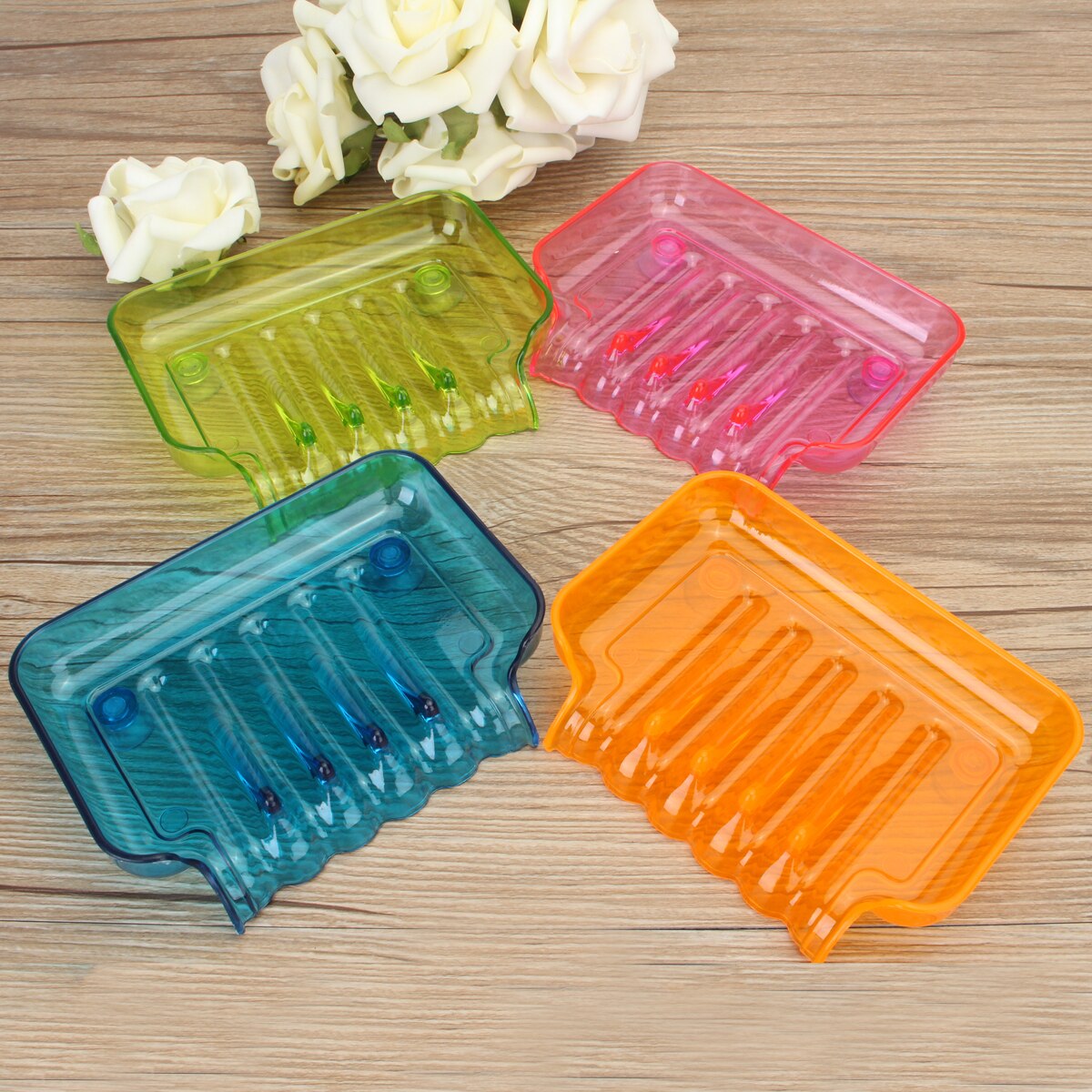 1 pieza de jabón de plástico cascada accesorios de baño caja de jabón de drenaje jabón de ducha drenaje del soporte para esponja de fregadero de cocina