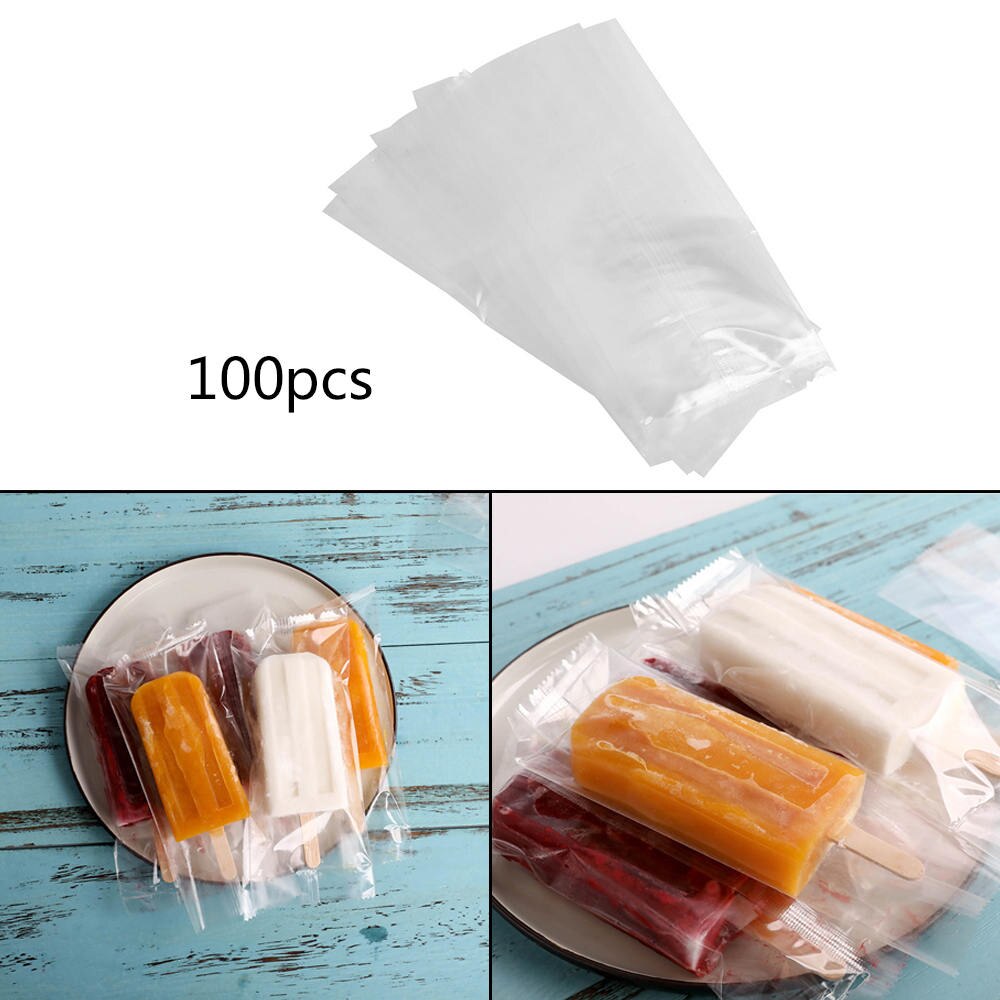 100 Stuks Wegwerp Transparante Ijs Plastic Zak Popsicle Zak Taart Brood Chocolade Diy Verpakking