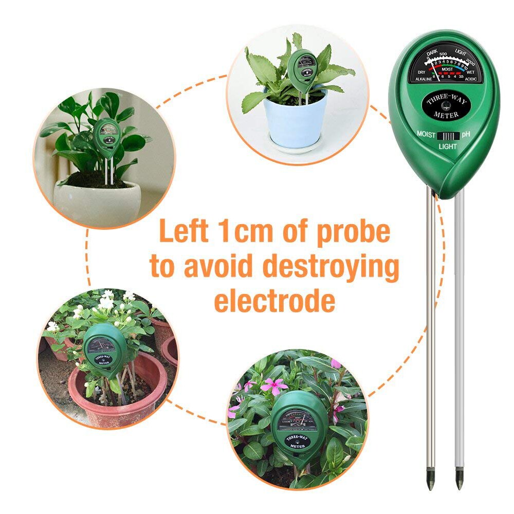 Jord tester 3- i -1 jord test kit til fugt lys surhed fugt sollys haveplanter blomster fugt tester instrument værktøj