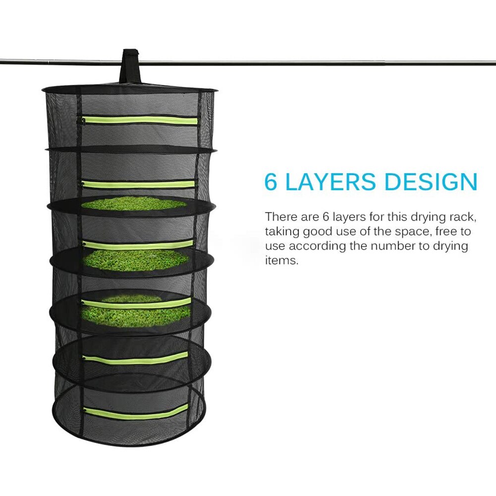 4/6 Layers Herb Drying Net Folding Mesh Pouch Hanging Basket Foldable Dry Rack Bag Mesh Dryer for Herbs Flowers Plants Buds