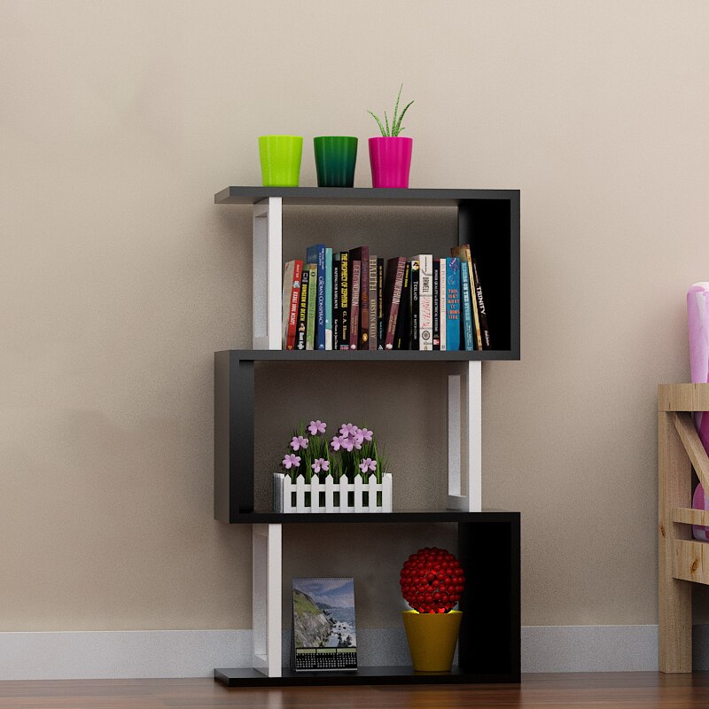Simple Modern Style Combination Bookcase Multi-Layer Desktop Floor-To-Ceiling Shelf And Exquisite Small Bookshelf