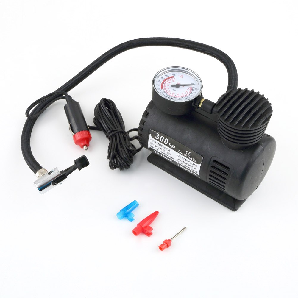Portable 12V Auto Tire Infaltor Pump 300 PSI Car Electric Air Compressor: Default Title
