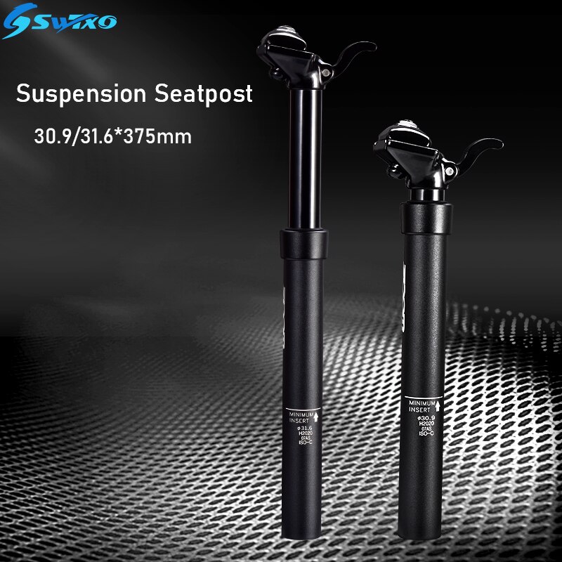 ZOOM Bicycle Suspension Seatpost 30.9/31.6*375mm MTB Mountain Bike Hand Remote Dropper Seatpost Height Adjustable Seat Post Tube