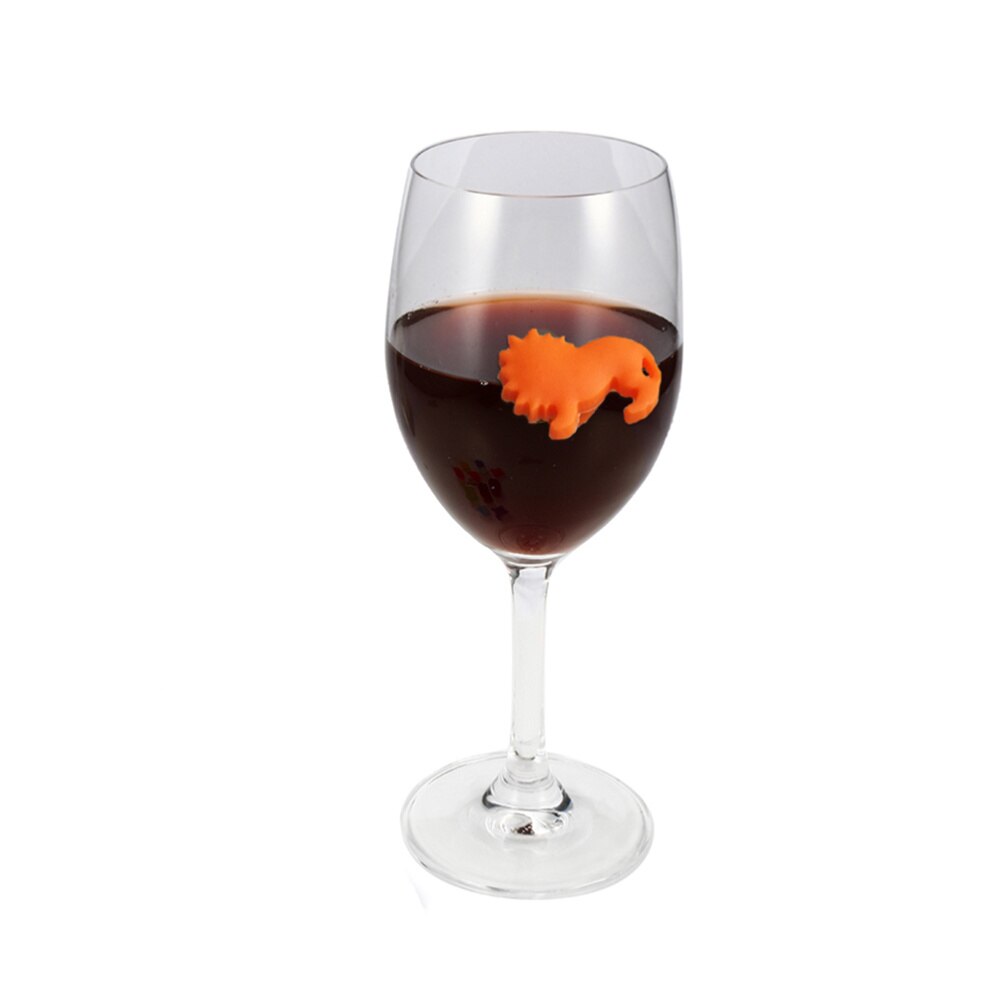 24 Uds. De rotuladores de cristal de silicona para animales de mar y animales de la tierra, signo de taza para beber