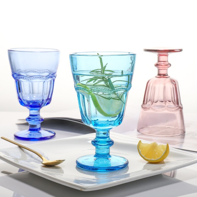 Copas de vino de colores Vintage para , copa de champán, boda, cóctel, whisky, escultura de cristal, zumo, cerveza, 2 uds.