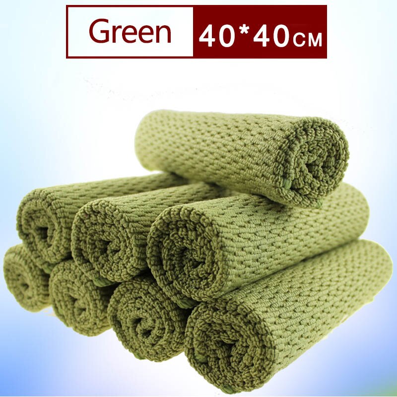 Easy Cleaning Microfibre Cleaning Cloth Portable Thicker Kitchen Towel Wipes Table Window Tools 1 PC Super Absorbent: green L