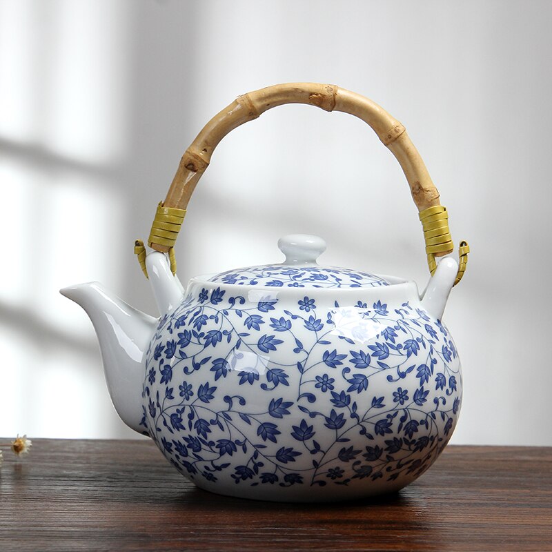 Blue and white porcelain large teapot large porcelain pot household teapot high temperature resistant teapot lo106556