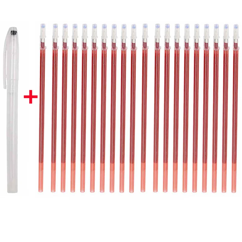 Stylo marqueur magique effaçable à la chaleur, 6 à 51 pièces, stylos en tissu qui disparaissent la température, marquage de ligne, accessoires de couture artisanaux pour bricolage: Bourgogne