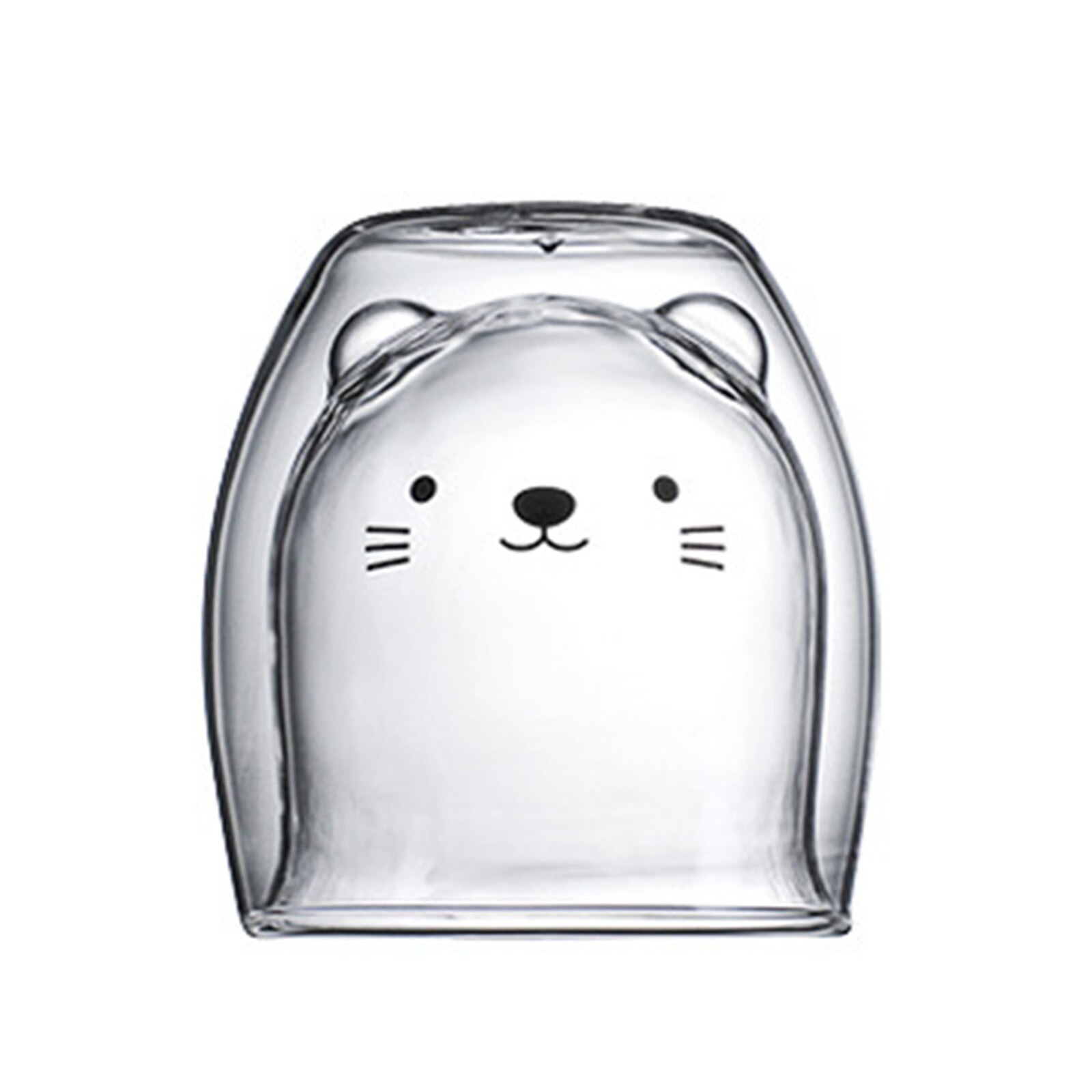 Mooie Glazen Mokken Beer Kat Hond Dier Dubbele Laag Thee Melk Koffie Cup Met Ronde Mond Voorkomen Brandwonden Cartoon kerstcadeau: B