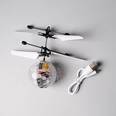 Electronic infrared induction ball helicopter LED luminous ball remote control toy magic induction helicopter: Crystal