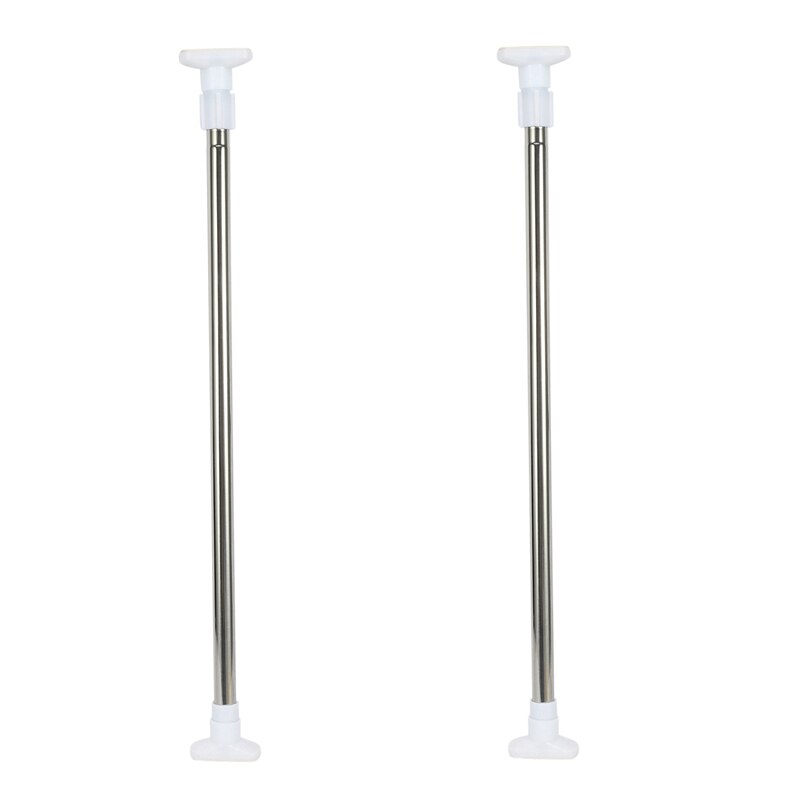 2X Stainless Steel Telescopic Rod Clothes Dryer Tension Rod Bathroom Rail Can Be Used For 19.69-27.56In Space