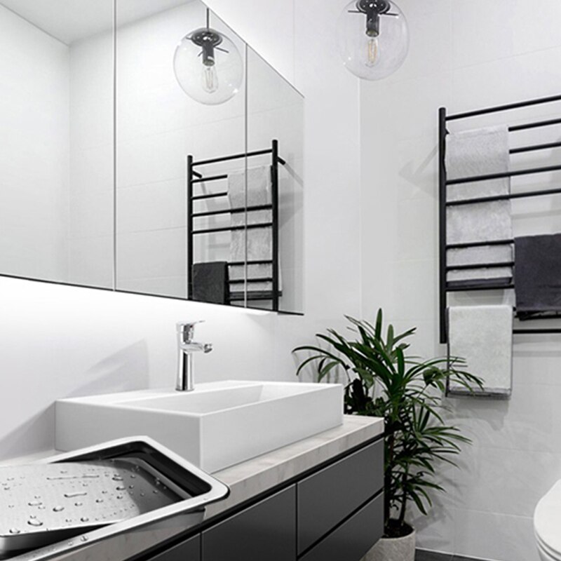 Stainless Steel Garbage Flap Lid Trash Bin Cover Flush Built-in Balance Swing Flap Garbage Lid for Kitchen Counter Top B