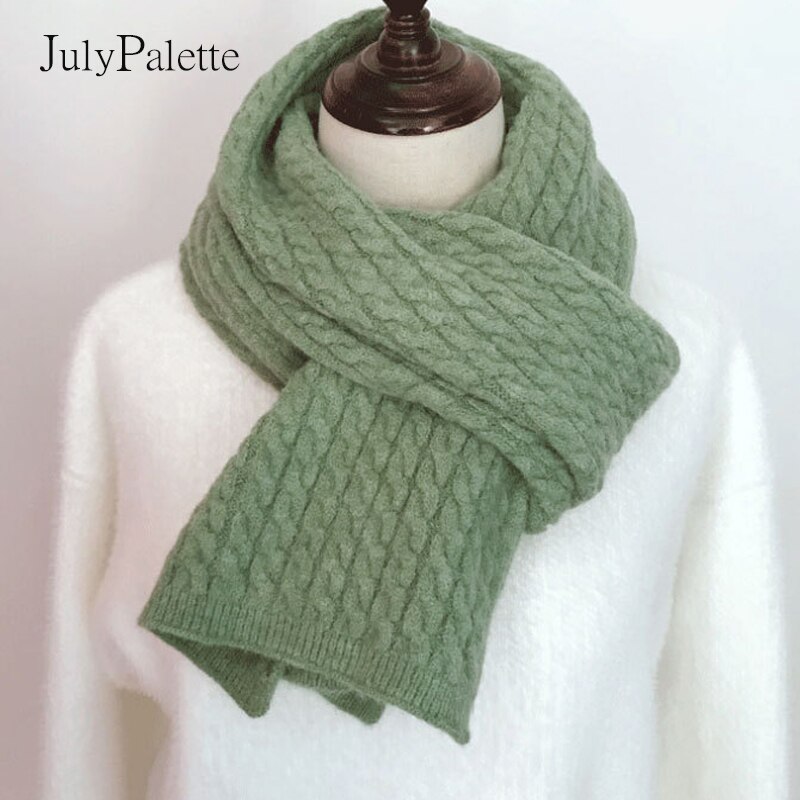 Julypalette Solid Twist Sjaal Vrouwen Herfst Winter Kasjmier Warme Gebreide Sjaals Lange Vrouwelijke Sjaals Pashmina Sjaal 10 Kleuren