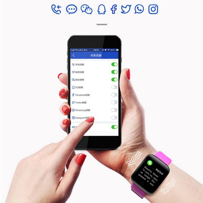 116 plus smart armband färgskärm puls blodtrycksmätning spåra rörelse  ip67 vattentäta hälsa stegräknare band