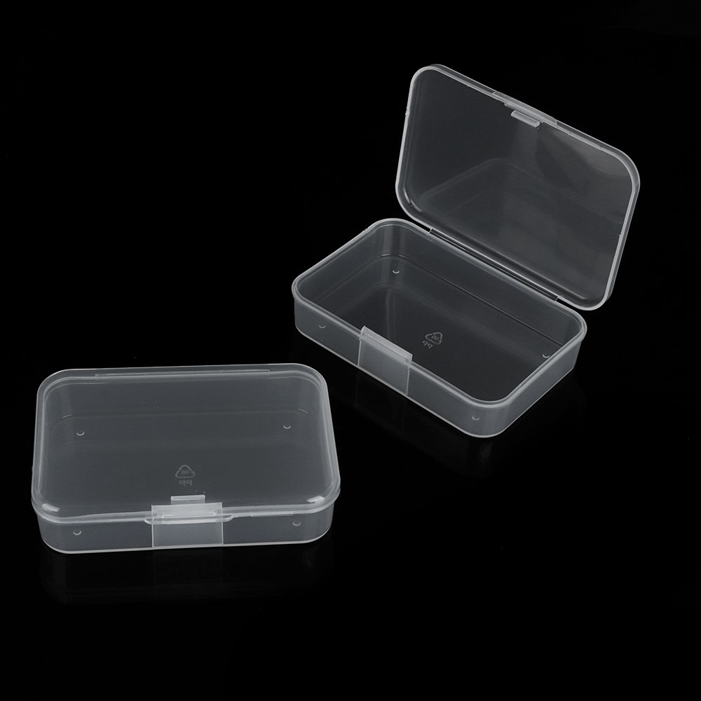 1/2Pcs Small Plastic Transparent With Lid Collection Credit Card Bank Card Container Case Storage Box