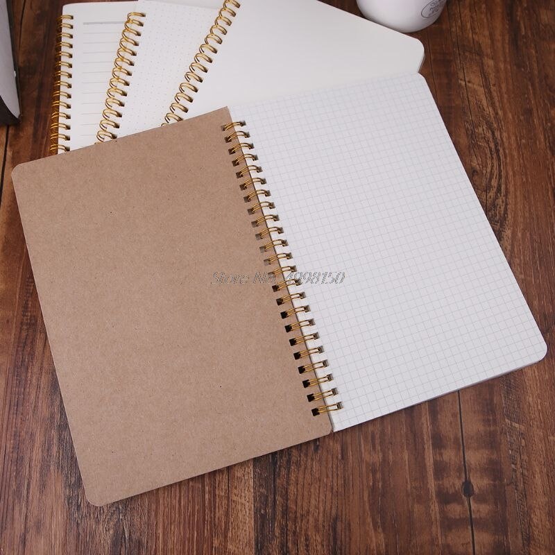 A5 Bullet Notebook Kraft Dot Grid Time Management Blank Book Spiral Journal Weekly Planner School Office Supplies